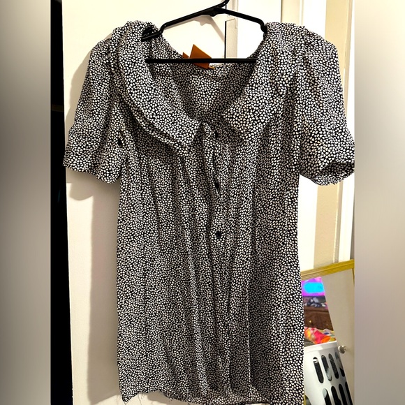 Tory Burch Button Front Ruffle Collar Blouse Size 6 - Picture 2 of 8